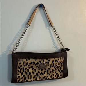Kate Landry Brown and Black Leopard Clutch